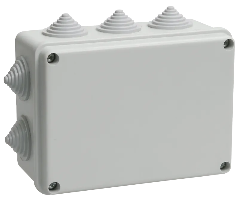Коробка распаячная КМ41242 для открытой проводки безгалогенная (HF) 150х110х70мм IP55 10 гермовводов серая IEK UKO10-150-110-070-K41-55