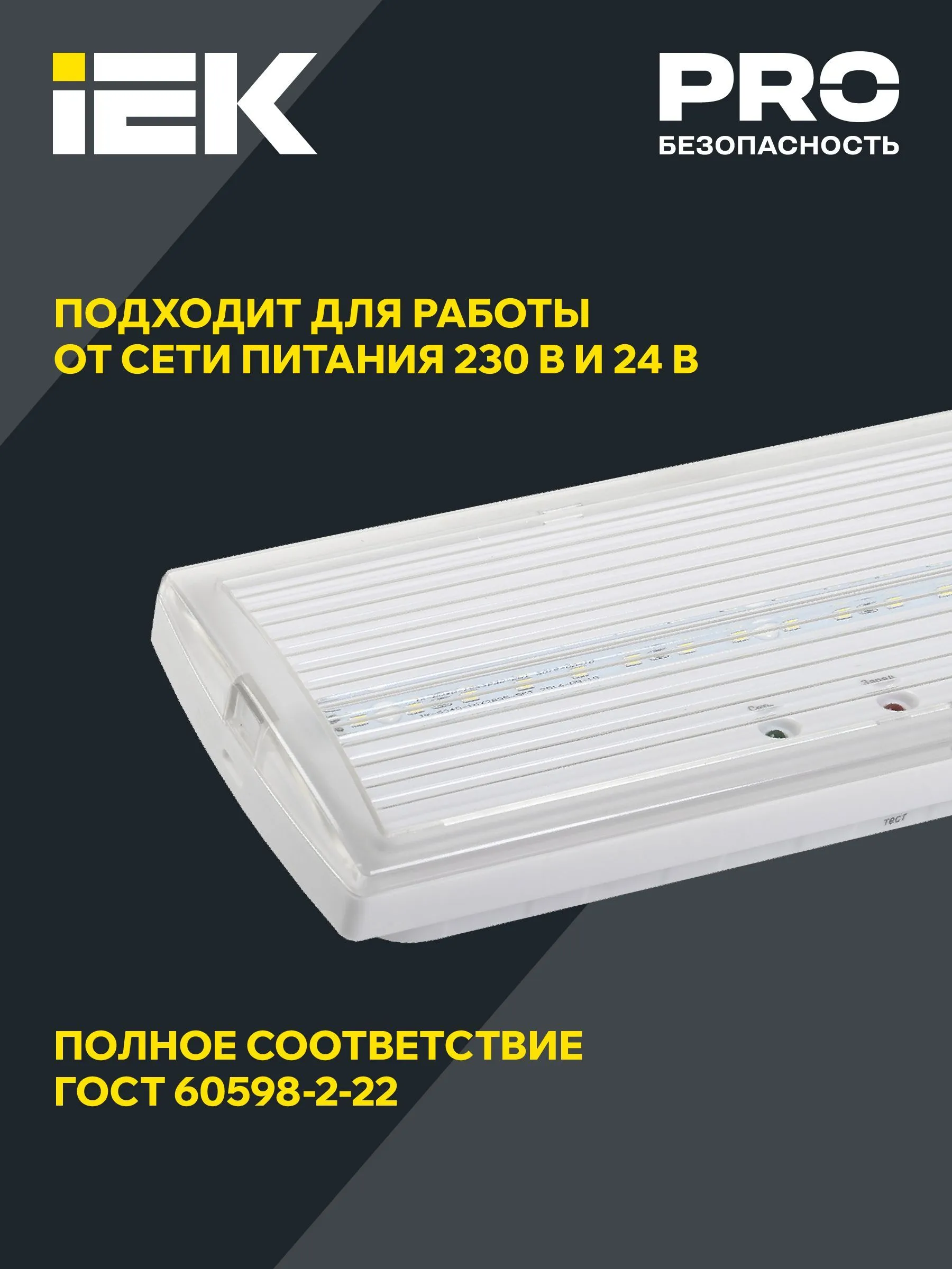 LIGHTING Светильник аварийный ДПА 5032-3 постоянного действия 10-24/220В 3ч IP20 IEK - Фото 6