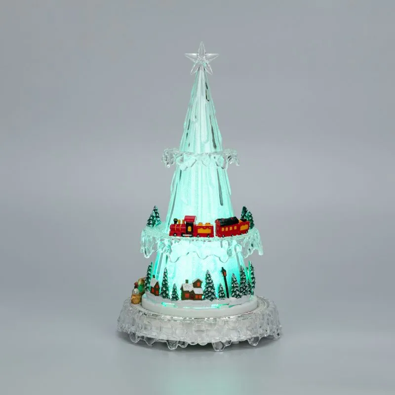 Фигура светодиодная на подставке Новогодний поезд с мелодией 30,5см, RGB NEON-NIGHT 513-025