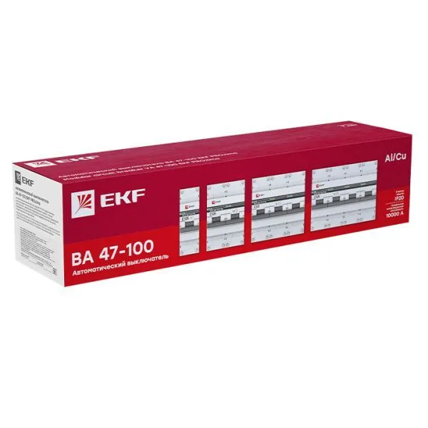 Авт. выкл. 3P 100А (D) 10kA ВА 47-100M без тепл. расцепит. EKF PROxima
