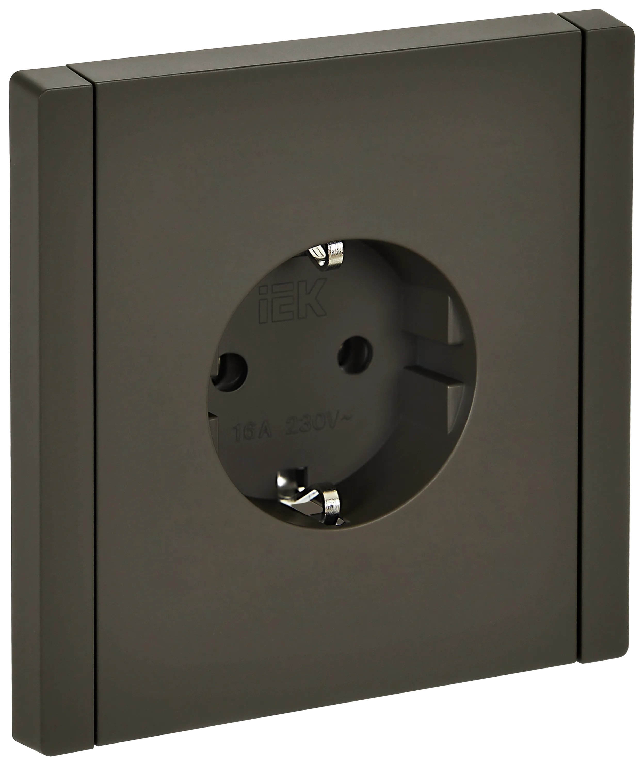 FORTE&PIANO Розетка 1-местная с заземлением с защитными шторками винтовое крепление 16А FP315 серый IEK