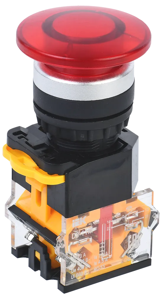 Кнопка D8-11M "Грибок" d=22мм 1з+1р красная IEK