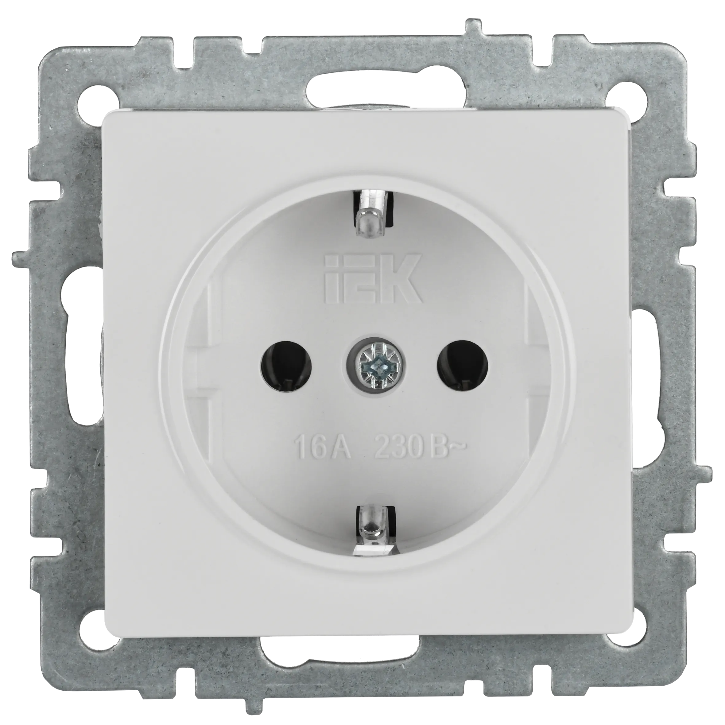 BRITE Розетка 1-местная с заземлением без защитных шторок 16А РС11-1-0-БрБ белый IEK - Фото 3