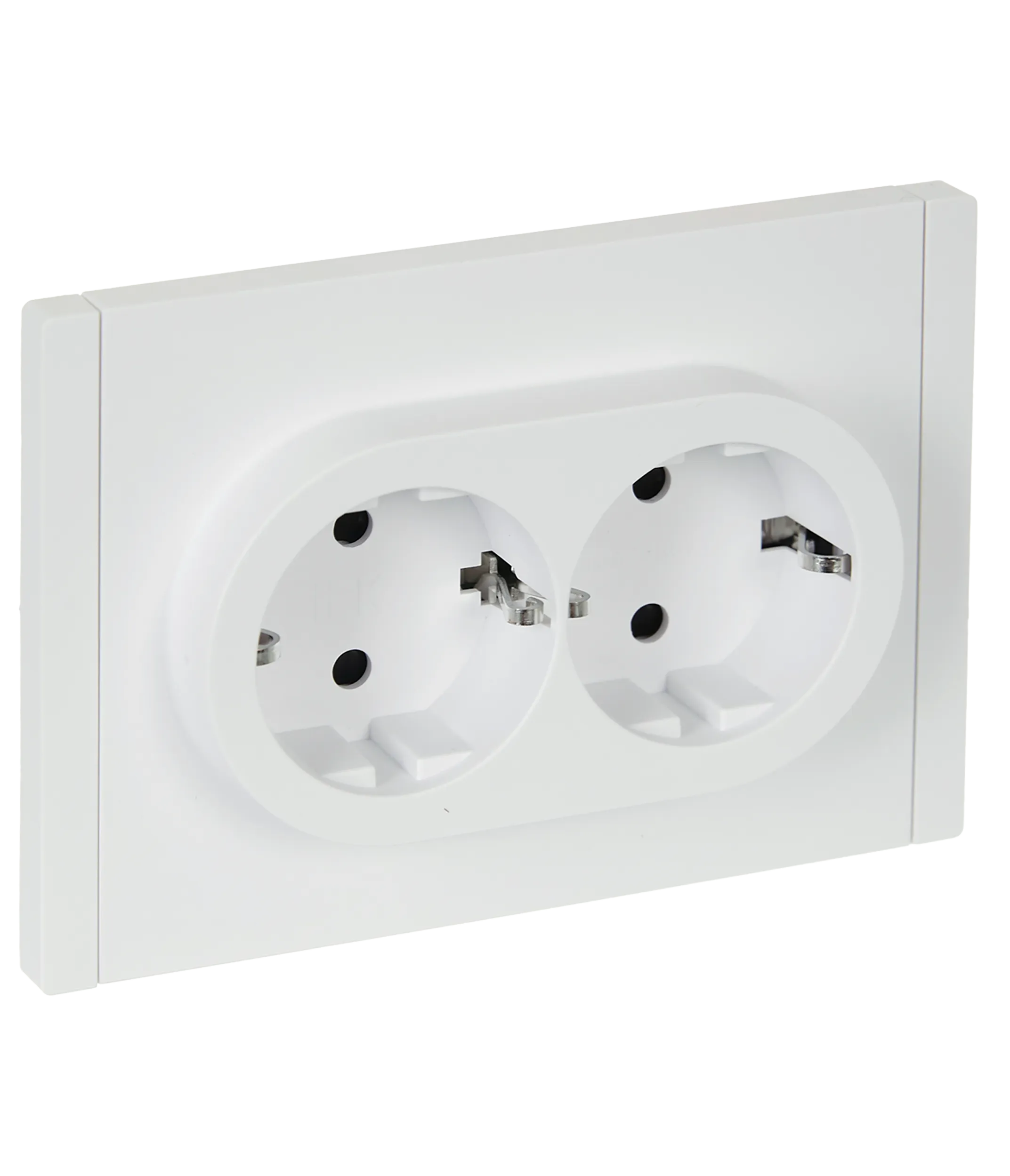 FORTE&PIANO Розетка 2-местная с заземлением с защитными шторками безвинтовое крепление 16А FP223 белый IEK