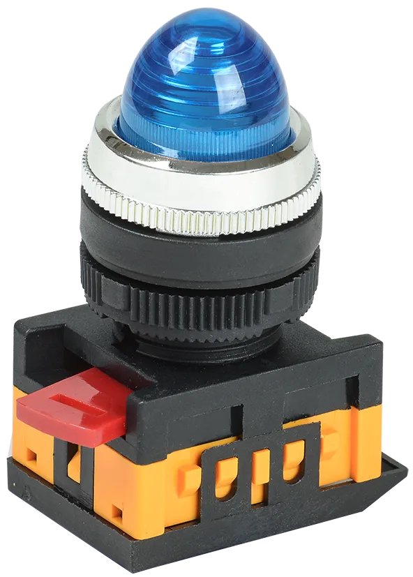 Лампа AL-22 сигнальная d=22мм синий неон/240В цилиндр IEK