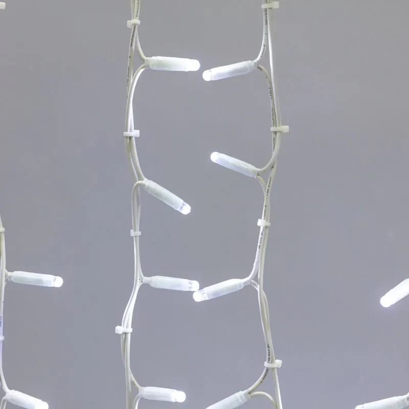 Гирлянда Светодиодный Дождь 2х3м, постоянное свечение, белый провод КАУЧУК, 230 В, диоды БЕЛЫЕ (шнур - Фото 3