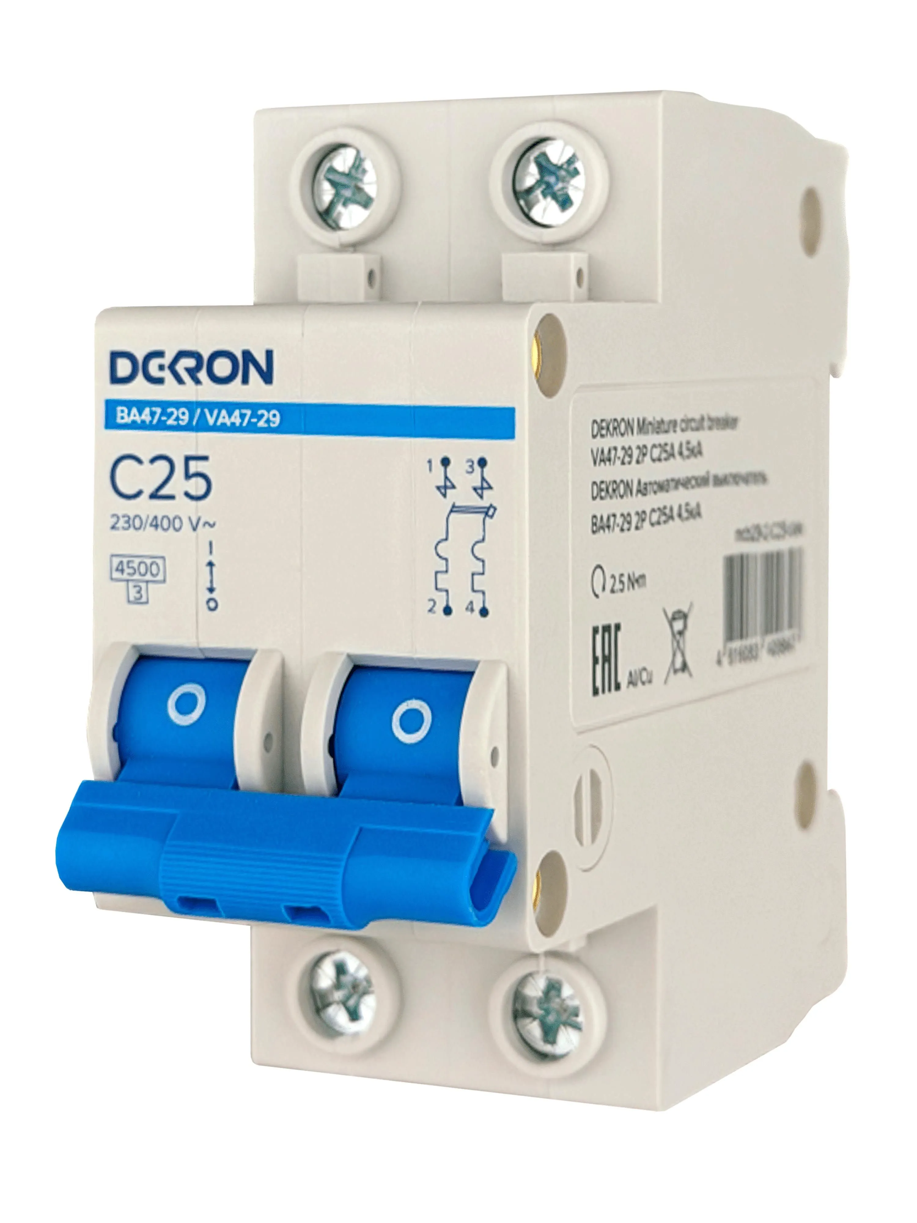 Автоматический выключатель ВА47-29 2P С25A 4,5кА - Фото 2