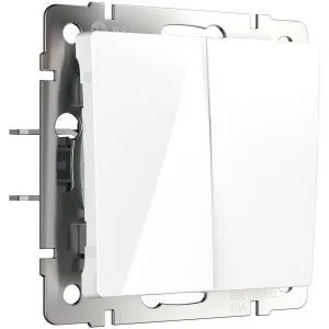 Перекрестный выключатель двухклавишный (белый) Werkel W1123001