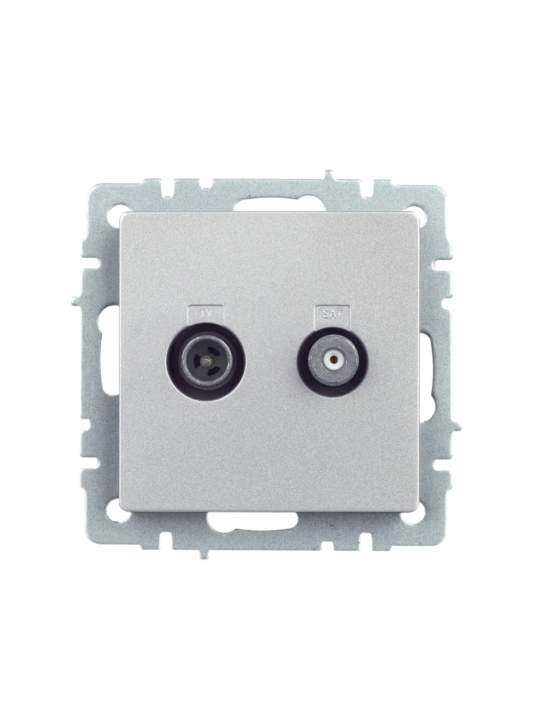 BRITE Розетка двойная TV+SAT РТВ/РСп12-БрА алюминий IEK - Фото 3