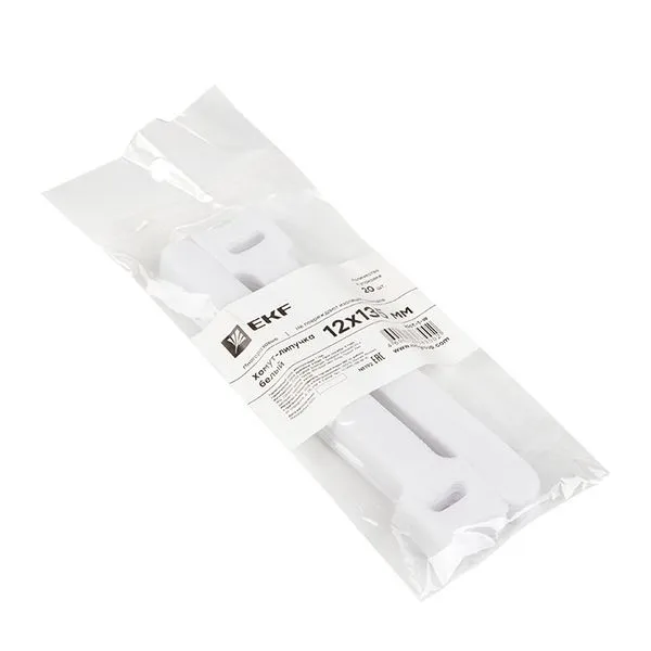 Хомут-липучка 12х135 мм белый (20 шт) EKF - Фото 2
