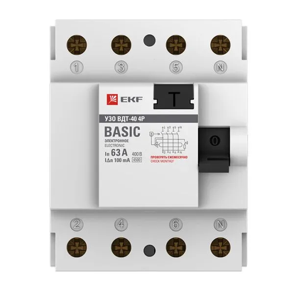 УЗО 4P 63А 100мА тип АС эл. Basic - Фото 4