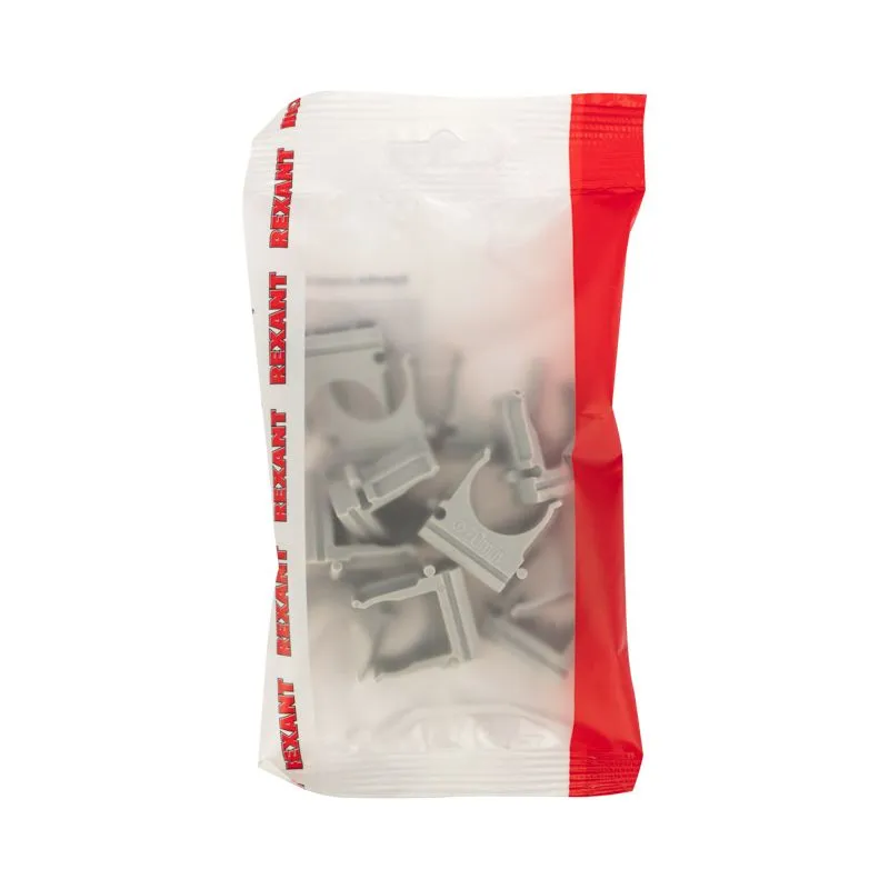 Крепеж-клипса для трубы ø20мм серая (10 шт/уп) REXANT - Фото 3