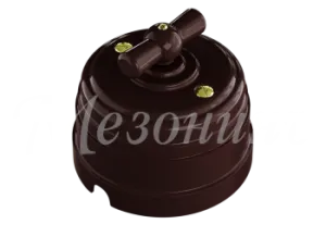 Выключатель ретро пластиковый поворотный на два положения, для включения из 2-х мест (1клавишн пр GE30404-04