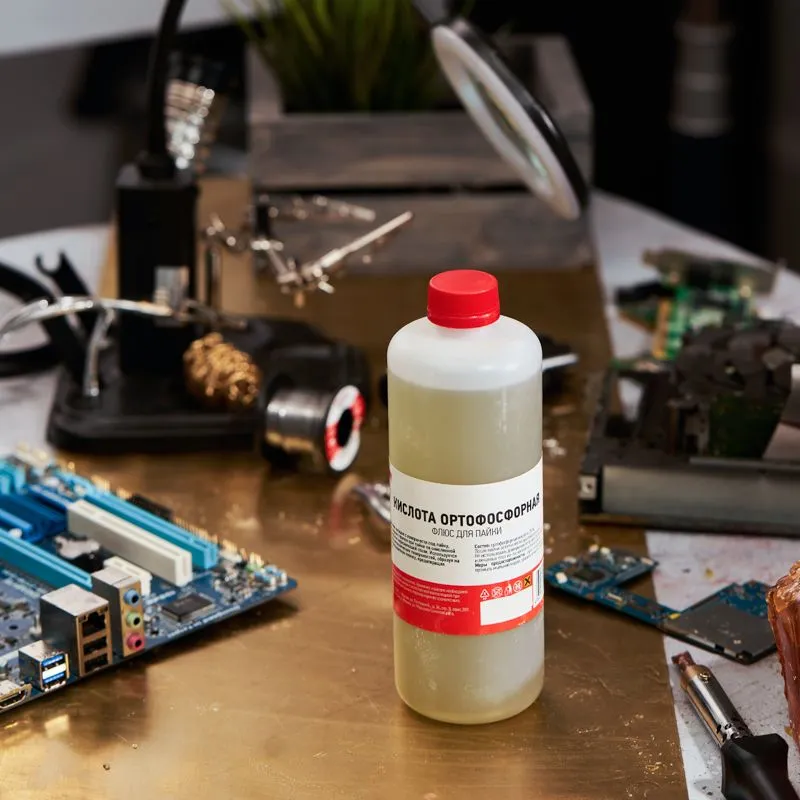 Флюс для пайки, КИСЛОТА ОРТОФОСФОРНАЯ 75%, 500мл, флакон REXANT - Фото 2