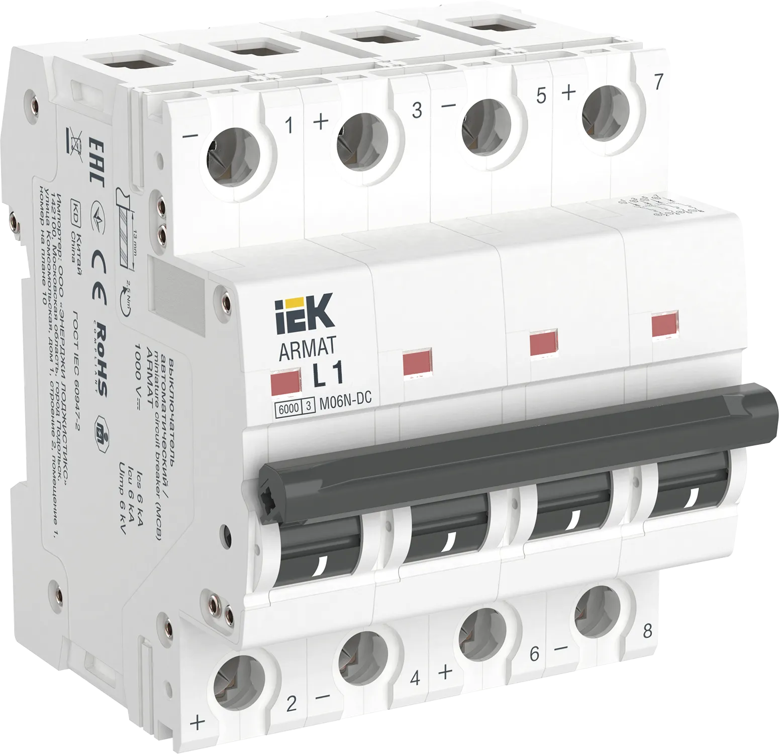 ARMAT Автоматический выключатель M06N-DC 4P L 1А IEK