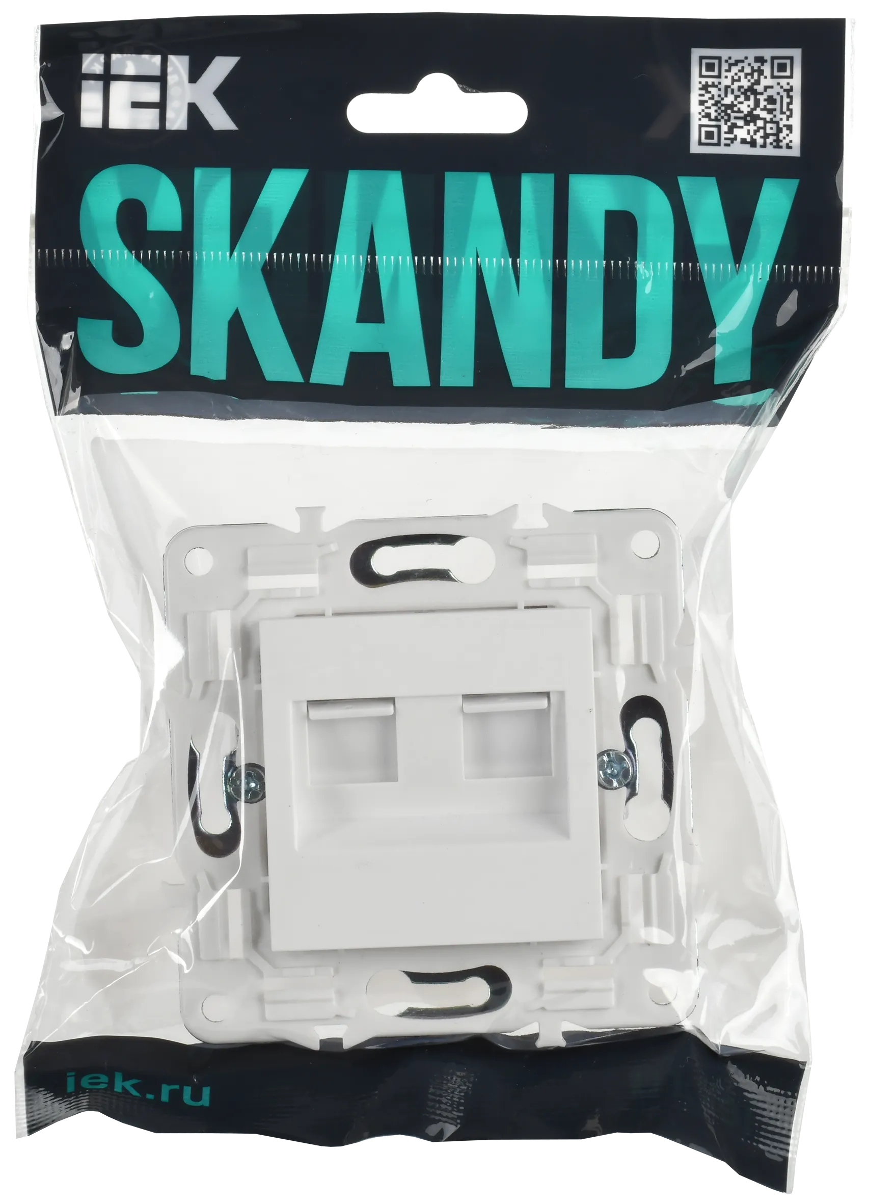 SKANDY Розетка компьютерная двойная RJ45 кат.6 SK-K04W арктический белый IEK для электромонтажа - Фото 2
