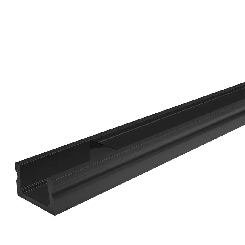Профиль алюминиевый накладной WOLTA WAP-S-16/6/2000-B черный, 6х16х2000 мм готовый комплект