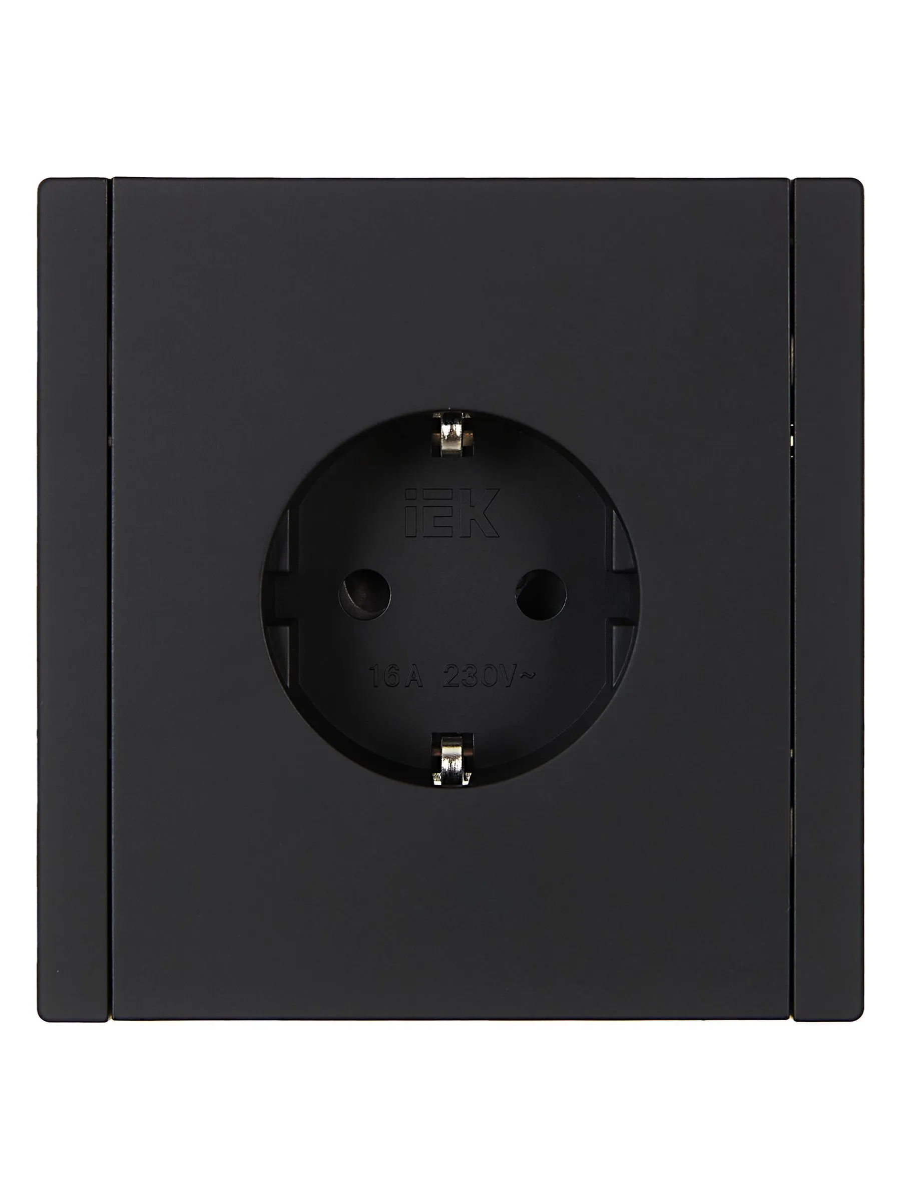 FORTE&PIANO Розетка 1-местная с заземлением с защитными шторками винтовое крепление 16А FP115 черный IEK - Фото 3