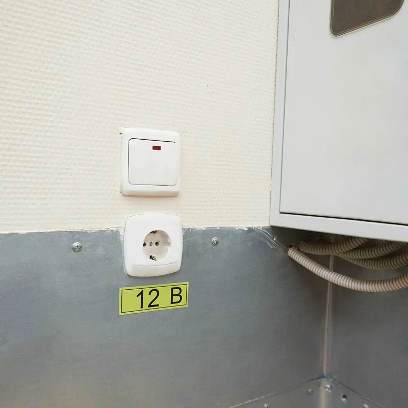 Наклейка знак электробезопасности «12 В» 35х100 мм REXANT (7 шт на листе) - Фото 2