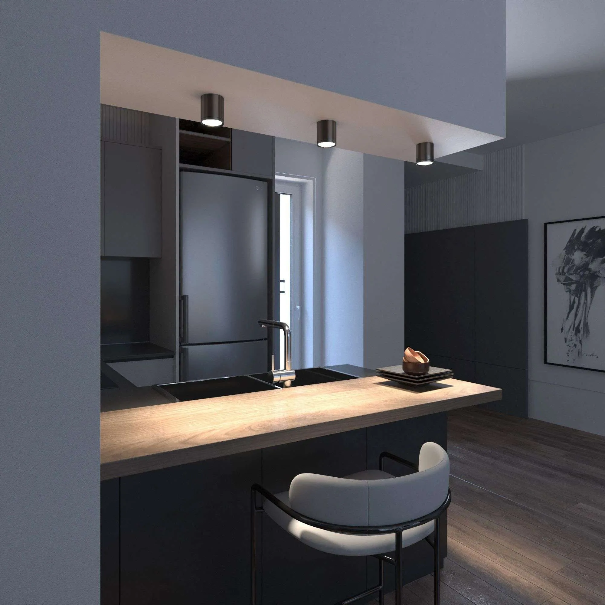 Светильник светодиодный накладной DLR024 6W 4200K Черный жемчуг Elektrostandard - Фото 6