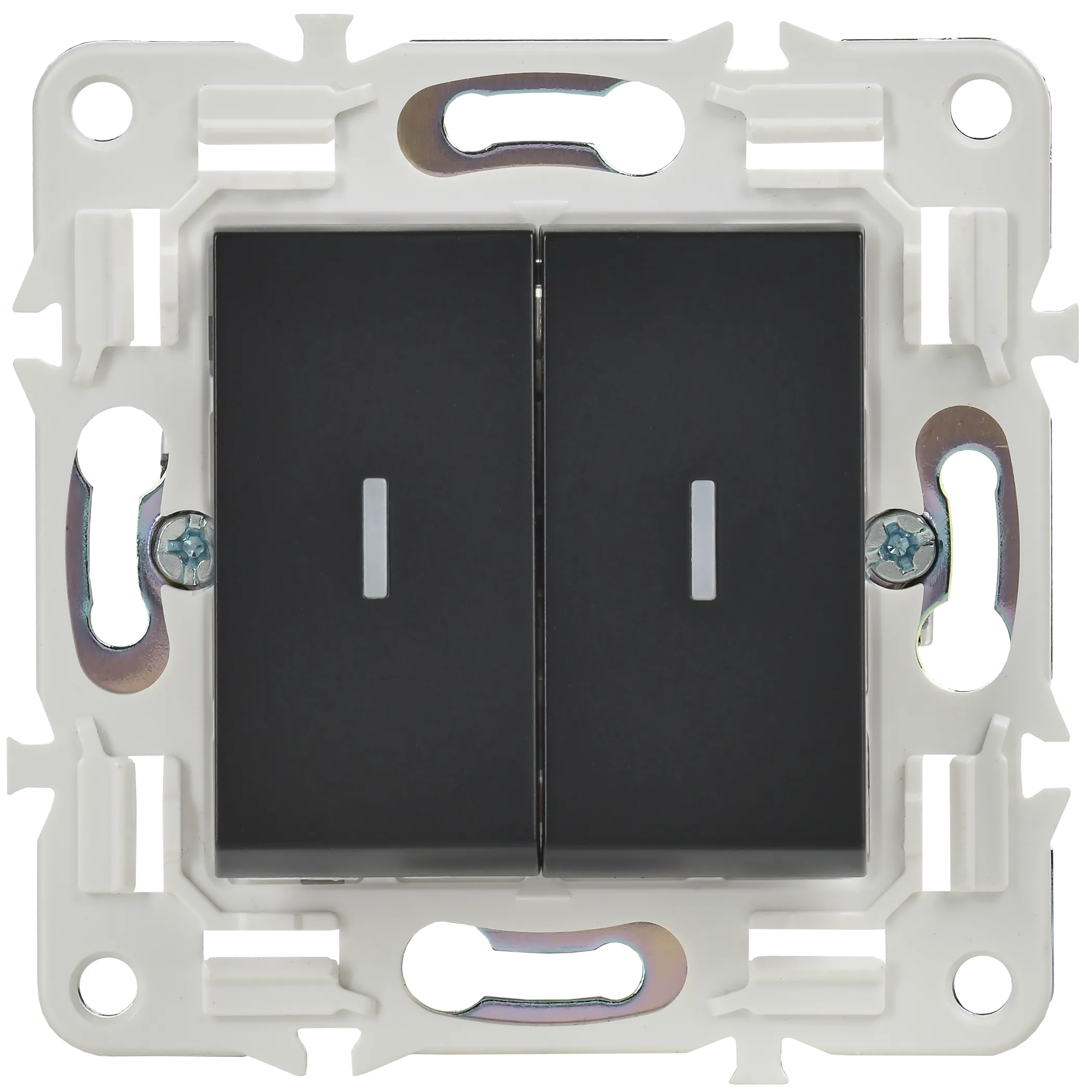 SKANDY Выключатель 2-клавишный проходной с индикацией 10А SK-V10Bl черный IEK - Фото 3