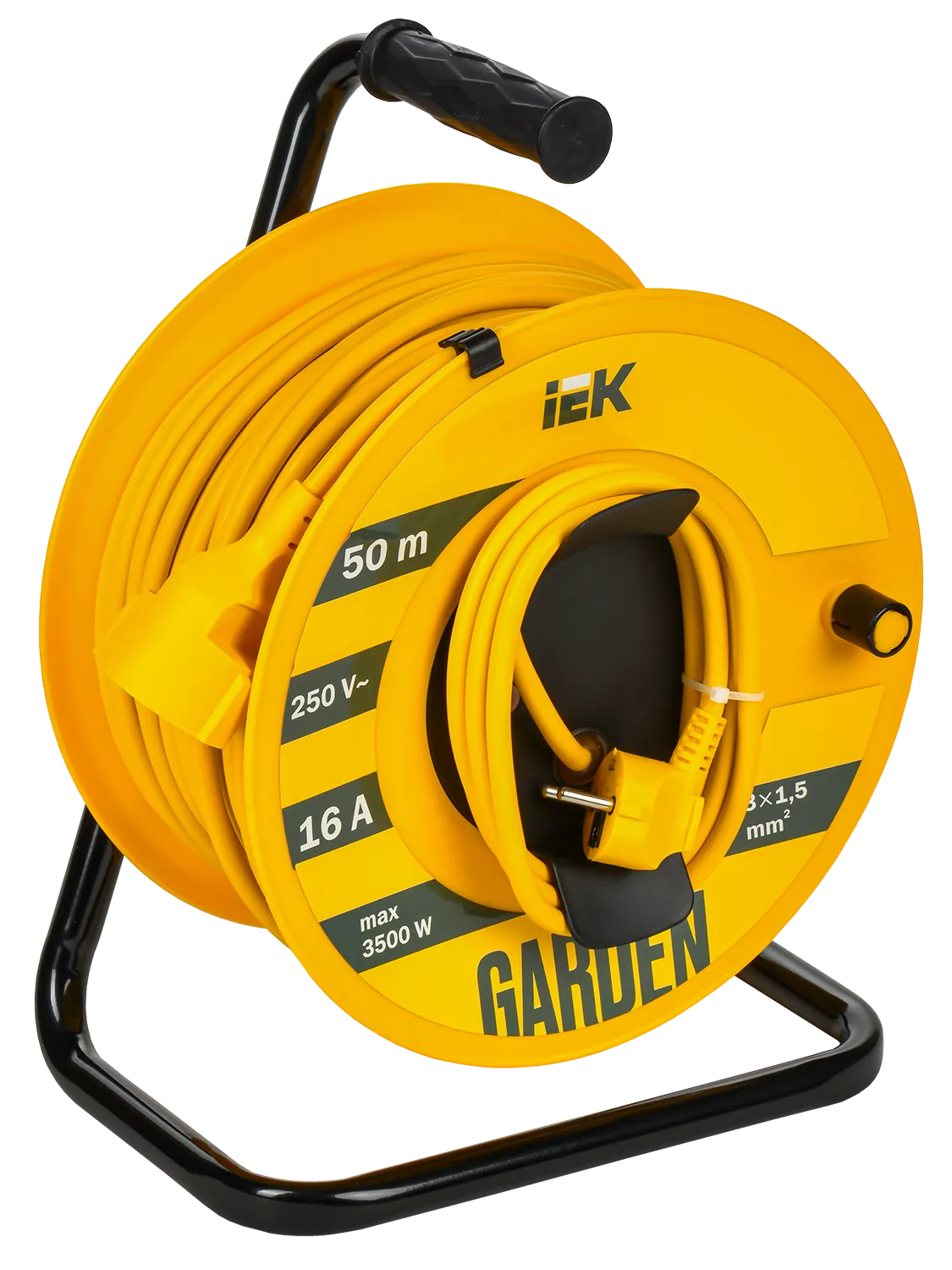 GARDEN Катушка УК50 1 место с заземлением с термозащитой 3х1,5мм2 50м IEK