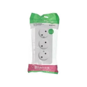 Розетка 3-м ОП Blanca 16А IP20 250В без заземл. без защ. шторок с изолир. пластиной бел. SE BLNRA000311 1210467