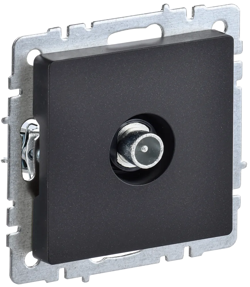 BRITE Розетка TV проходная РТВ10-0-БрЧ черный IEK