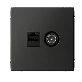 Розетка компьютерная + телевизионная 2-м ArtGallery RJ45 + TV кат.5E базальт SE GAL001489 1823495