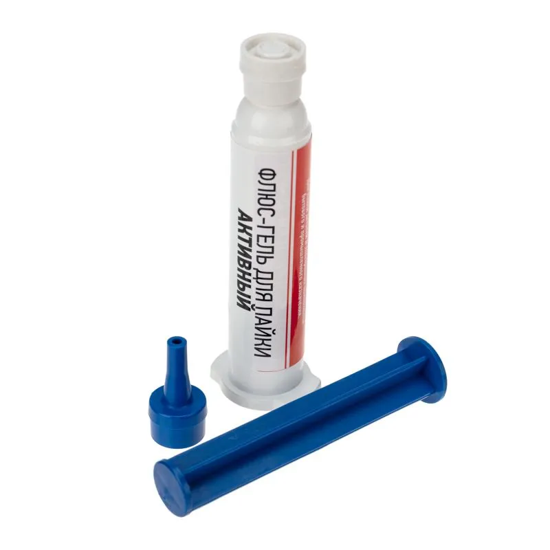 Флюс-гель для пайки, АКТИВНЫЙ, 12мл, техно-шприц, блистер REXANT 09-3680