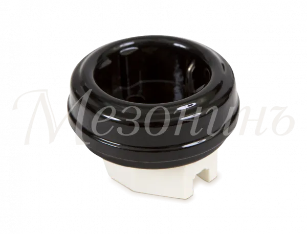 Розетка ретро фарфоровая,двухполюсная,с заземляющим контактом  (D70x20,16А, 250В, IP20, без подъем