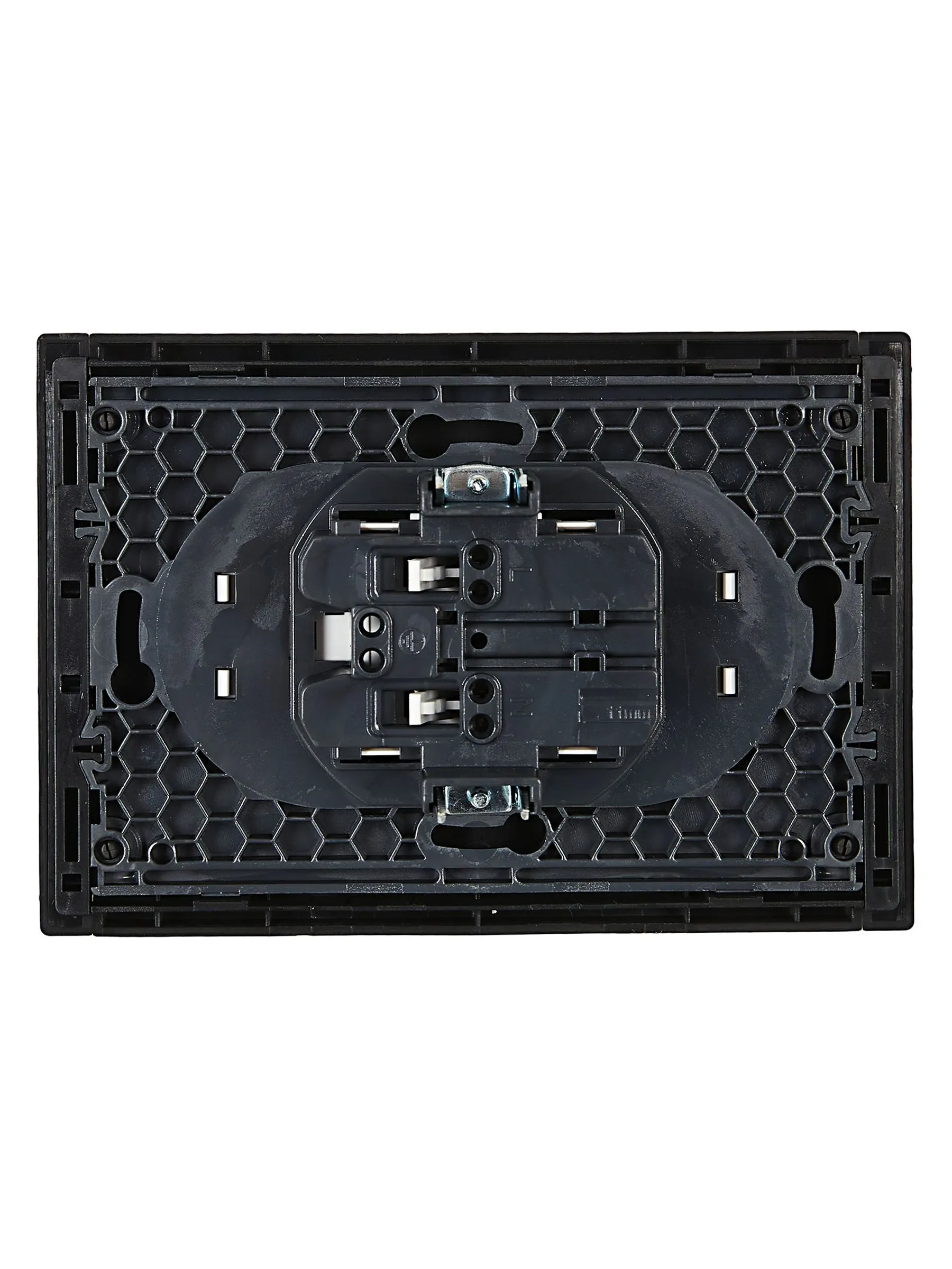 FORTE&PIANO Розетка 2-местная без заземления без защитных шторок безвинтовое крепление 10А FP126 черный IEK - Фото 6