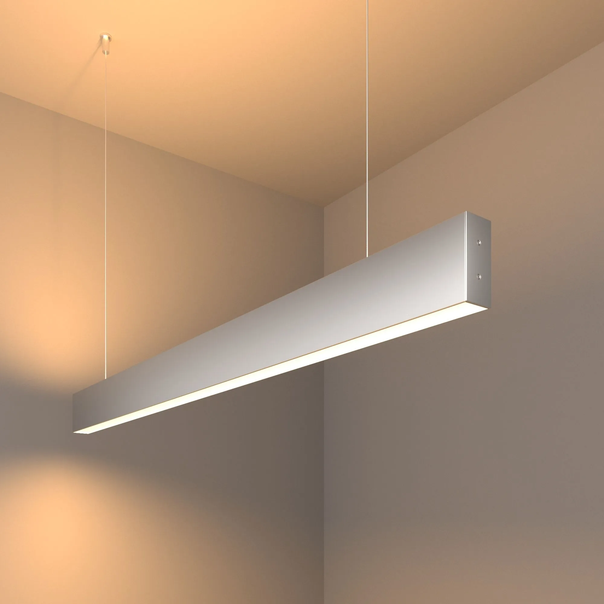 Светильник светодиодный линейный подвесной двусторонний 103 см 40 Вт 3000К матовое серебро 101-200-4