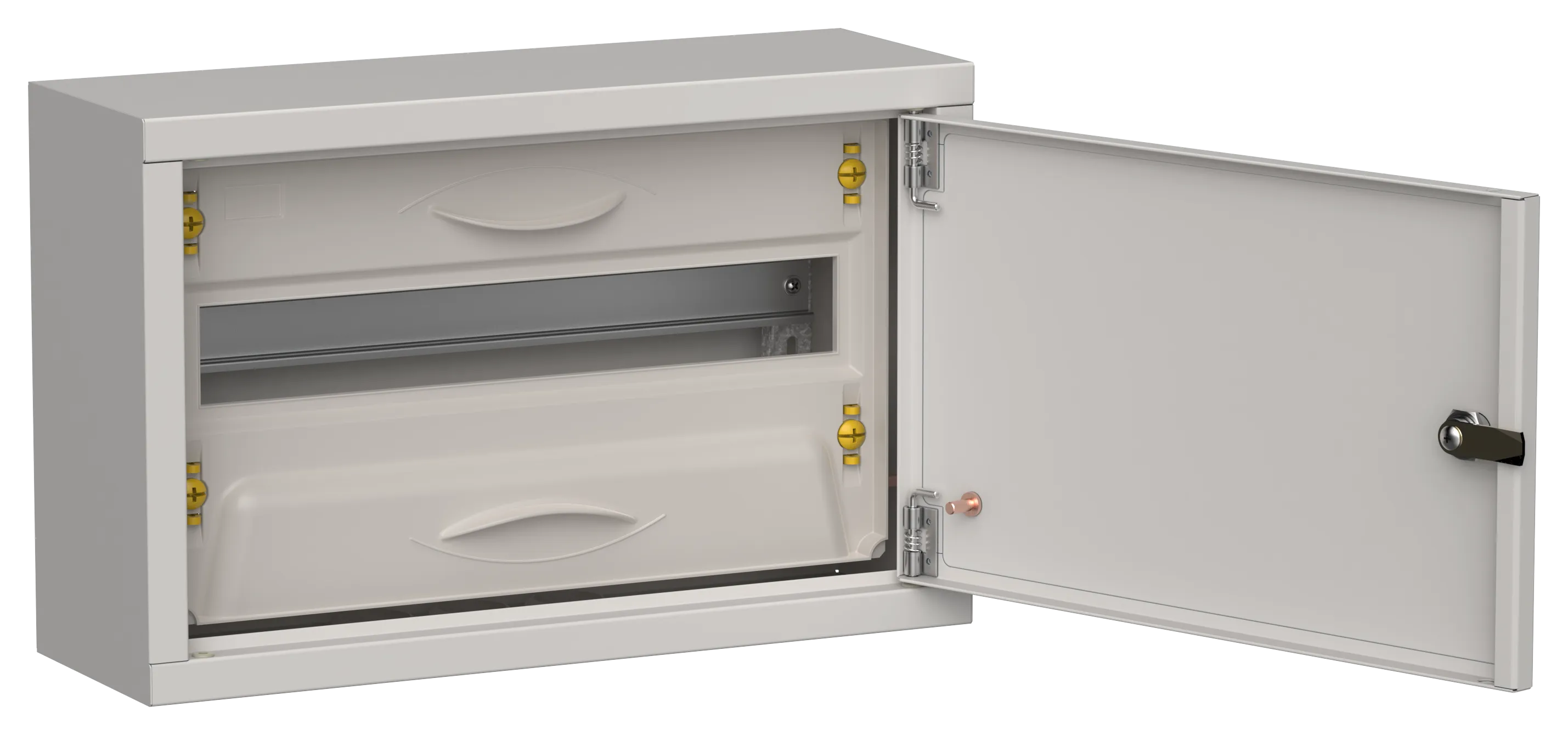 TITAN 5 Корпус металлический ЩРн-18 (1х18) 268х420х140мм IP31 серый (одна дверь) IEK TI5-50-N-018-31-7035