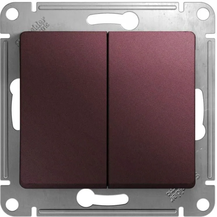 Выключатель 2-кл. СП Glossa 10А IP20 (сх. 5) 10AX механизм баклажан. SE GSL001151