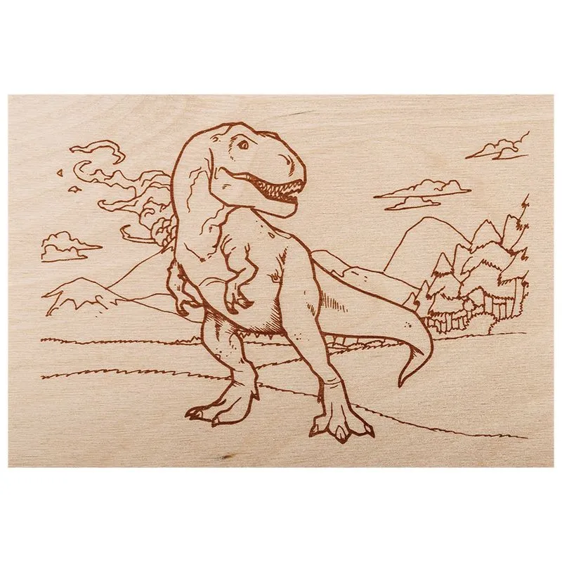 Доски для выжигания «Набор №1» (воин, динозавр, собака, машина, без рисунка), 148х210мм (А5), 5 шт., пакет REXANT - Фото 4