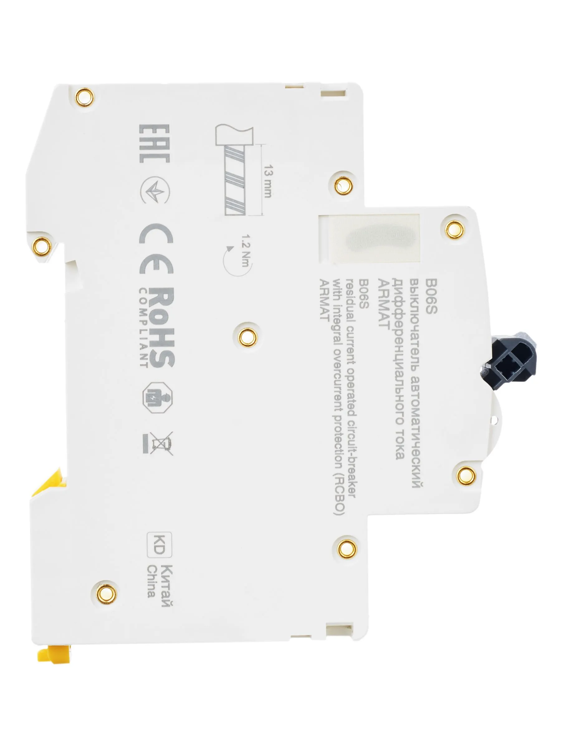 ARMAT Автоматический выключатель дифференциального тока B06S 1P+NP C10 30мА тип A (18мм) IEK - Фото 6
