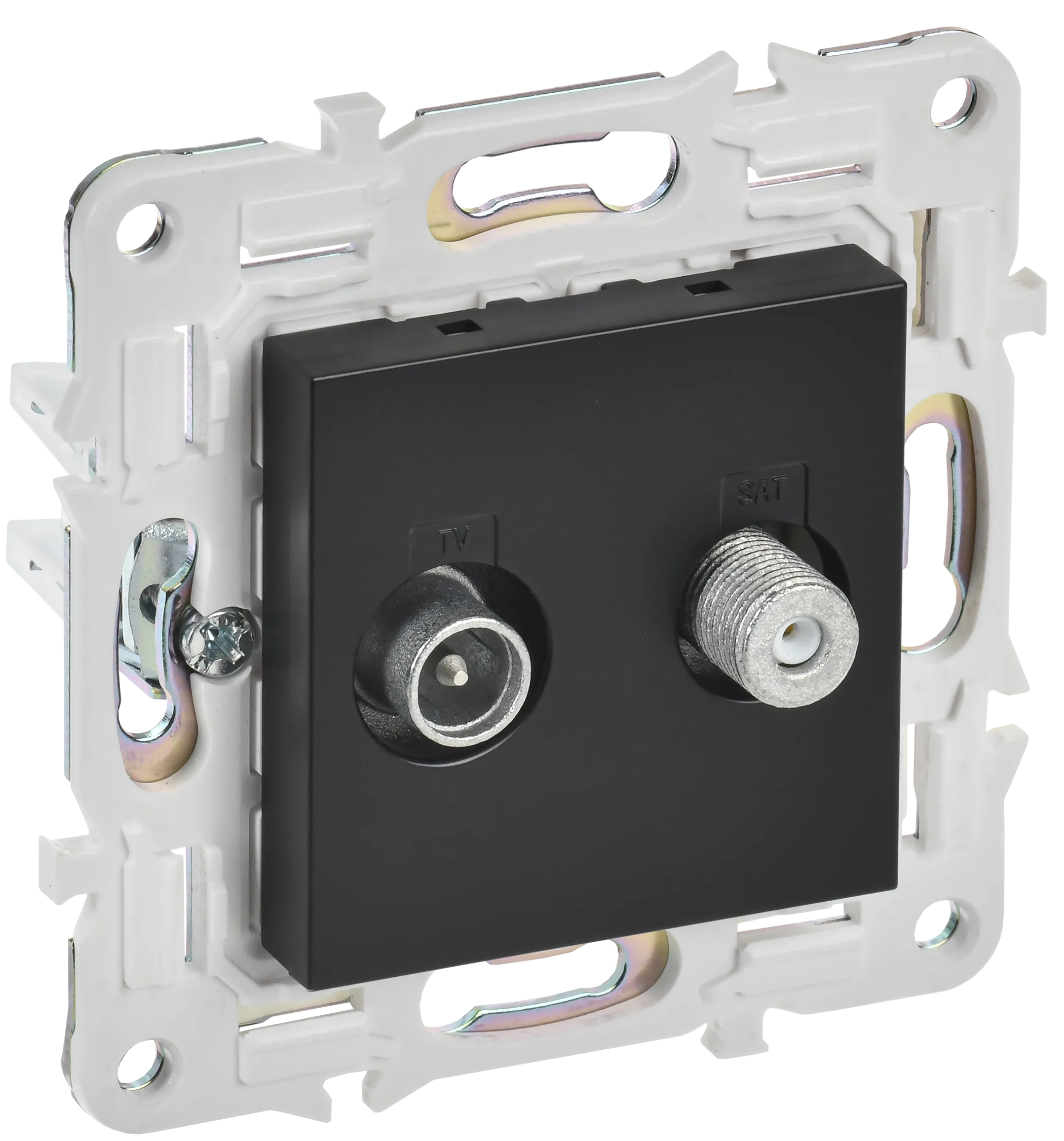 SKANDY Розетка двойная TV+SAT SK-A13Bl черный IEK SK-AF20-O-K02