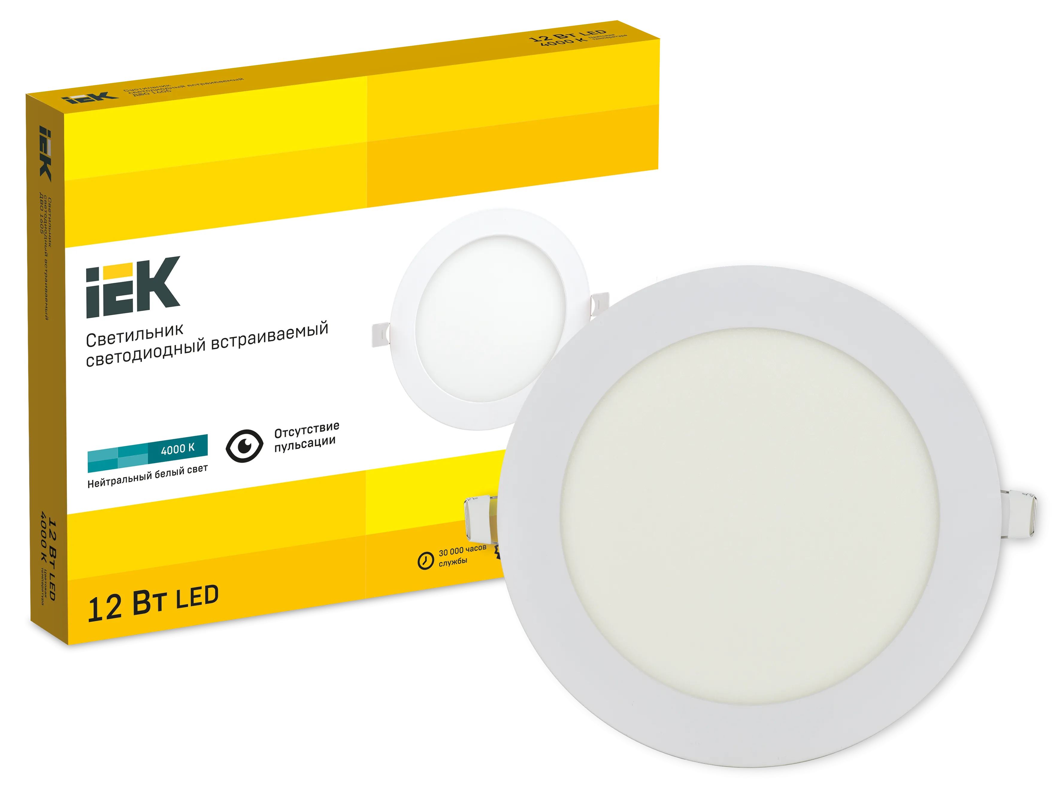 Светильник ДВО 1605 белый круг LED 12Вт 4000K IP20 IEK - Фото 2