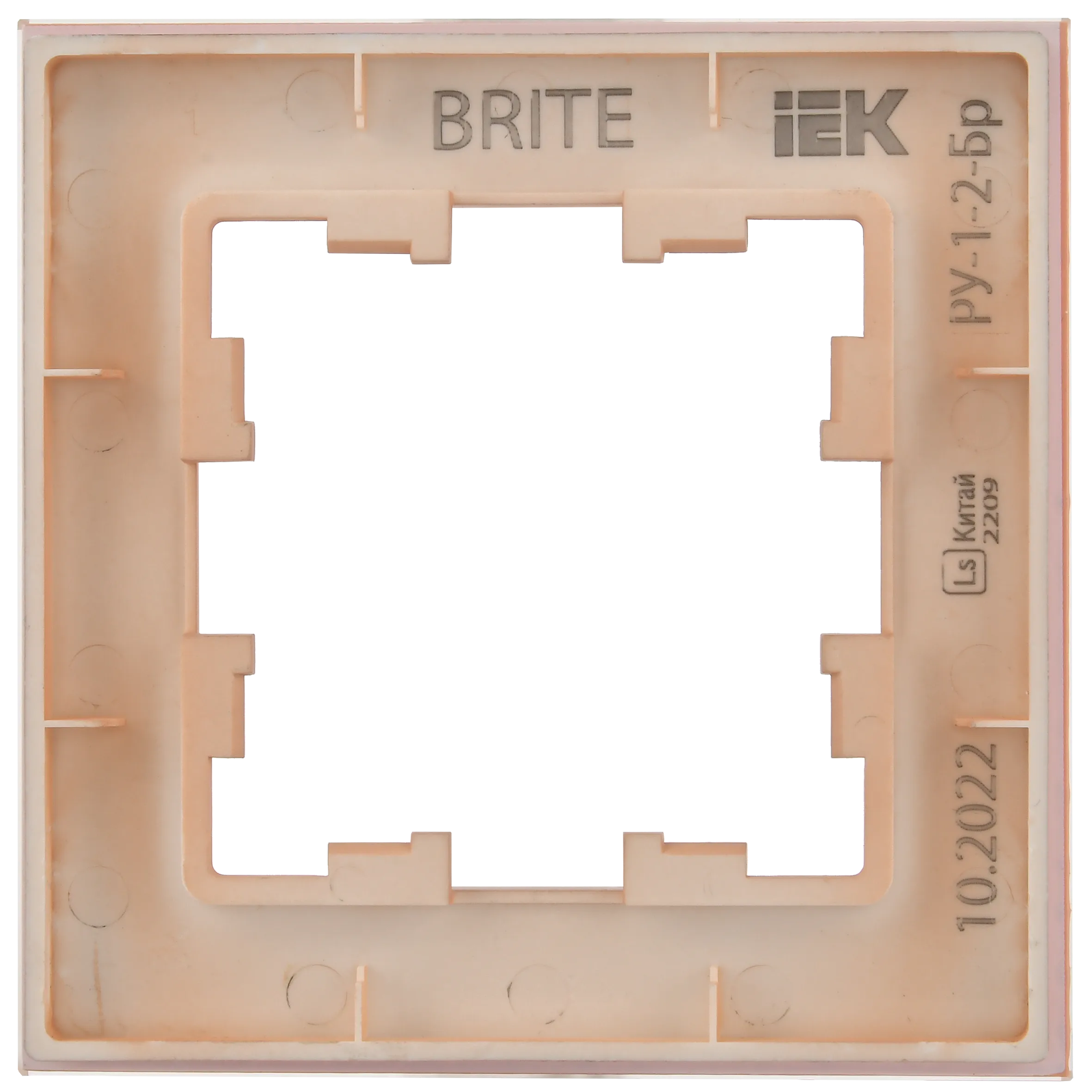 BRITE Рамка 1-местная РУ-1-2-БрП стекло персиковый матовый IEK - Фото 7