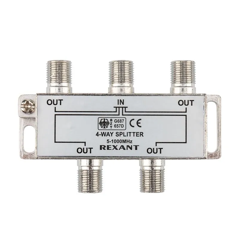 Делитель ТВх4 под F-разъем, 5-1000МГц REXANT - Фото 3