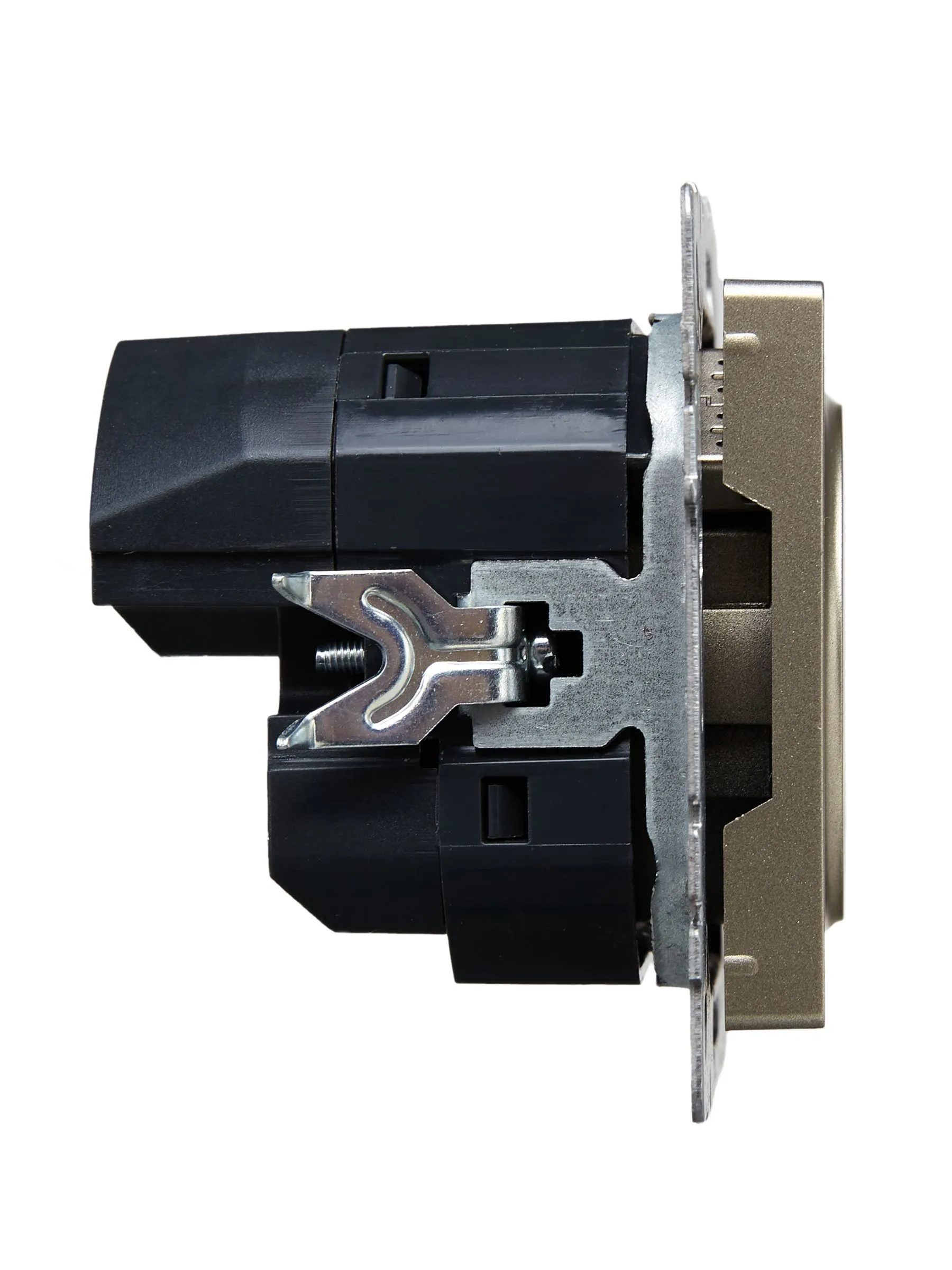 BRITE Розетка 1-местная с заземлением с защитными шторками 16А с USB A+C 18Вт РЮш11-1-БрШ шампань IEK - Фото 8