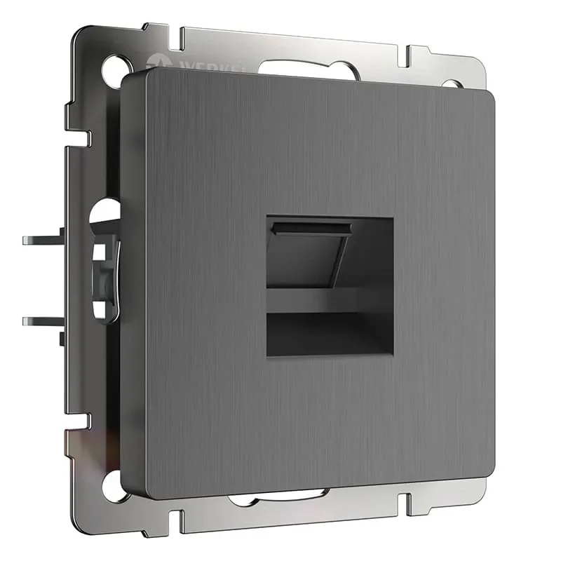 Розетка Ethernet RJ-45 (графит рифленый) Werkel