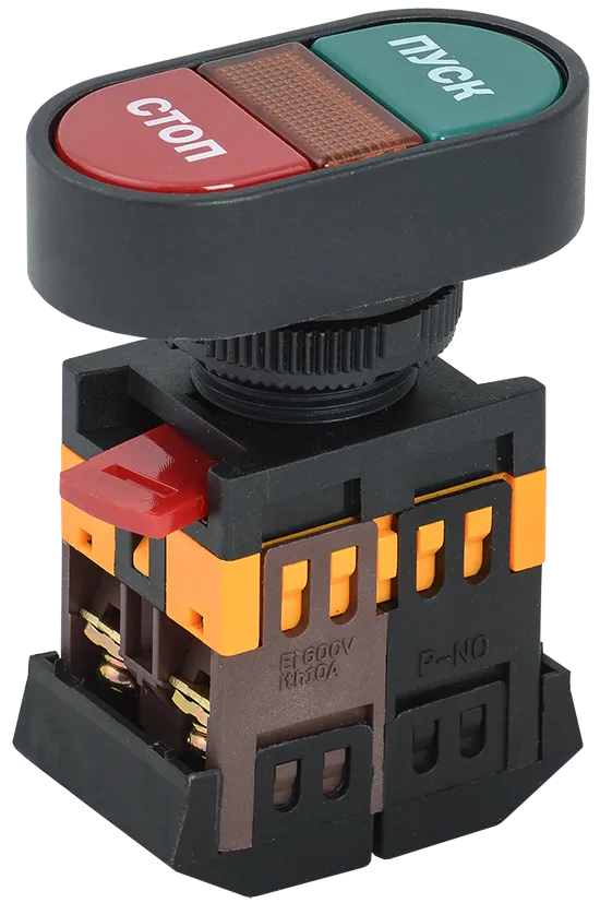 Кнопка APВВ-22N "Пуск-Стоп" d=22мм неон/240В 1з+1р IEK