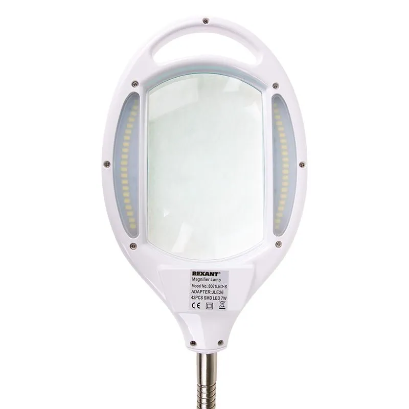 Лупа напольная 3D с подсветкой 42 SMD LED, 174х108мм, белая REXANT - Фото 5