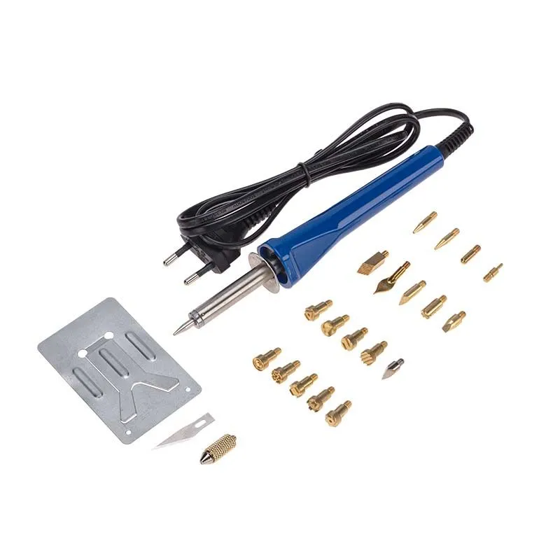 Выжигатель (набор паяльник - выжигатель), пирограф, 30Вт, 230В, 420-450°C, 21 насадка + подставка, коробка REXANT