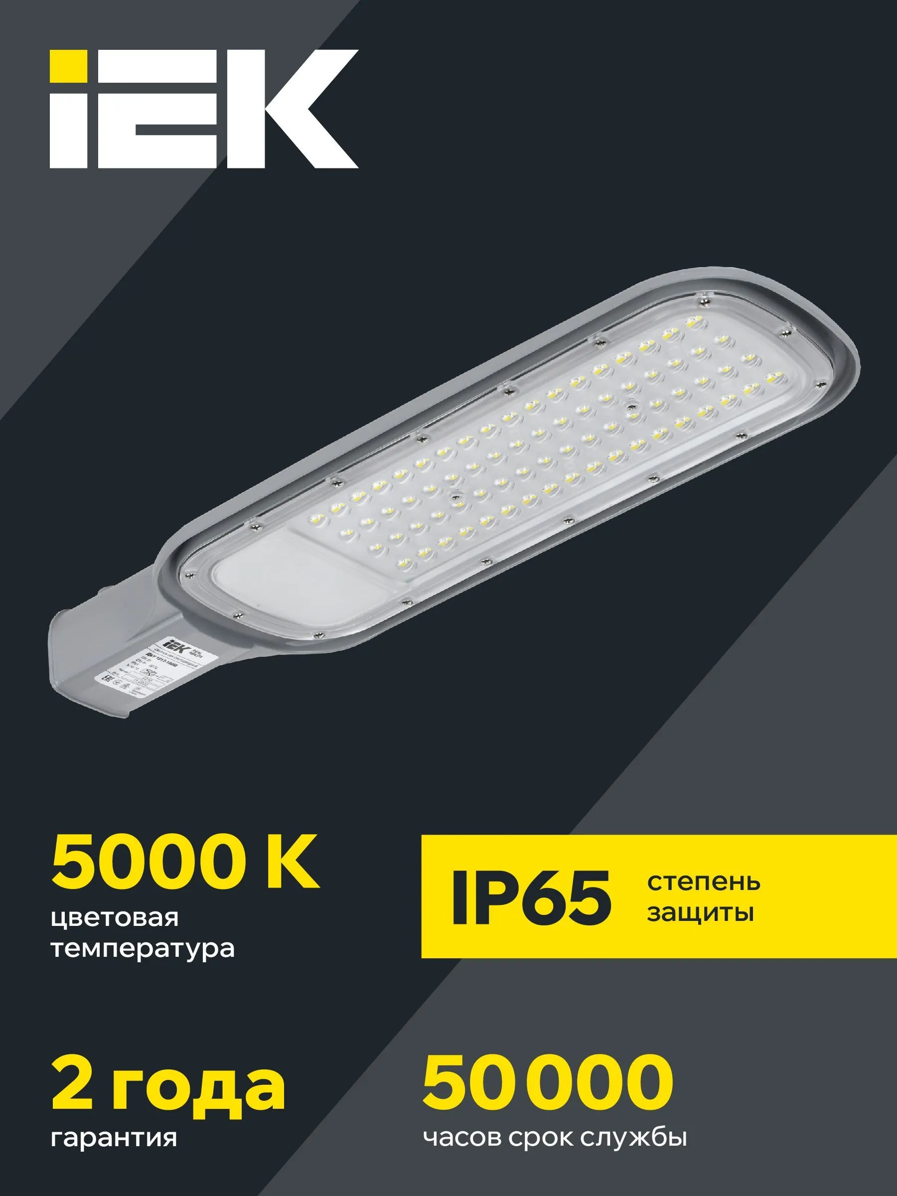 Светильник светодиодный консольный ДКУ 1012-100Ш 5000К IP65 серый IEK - Фото 4