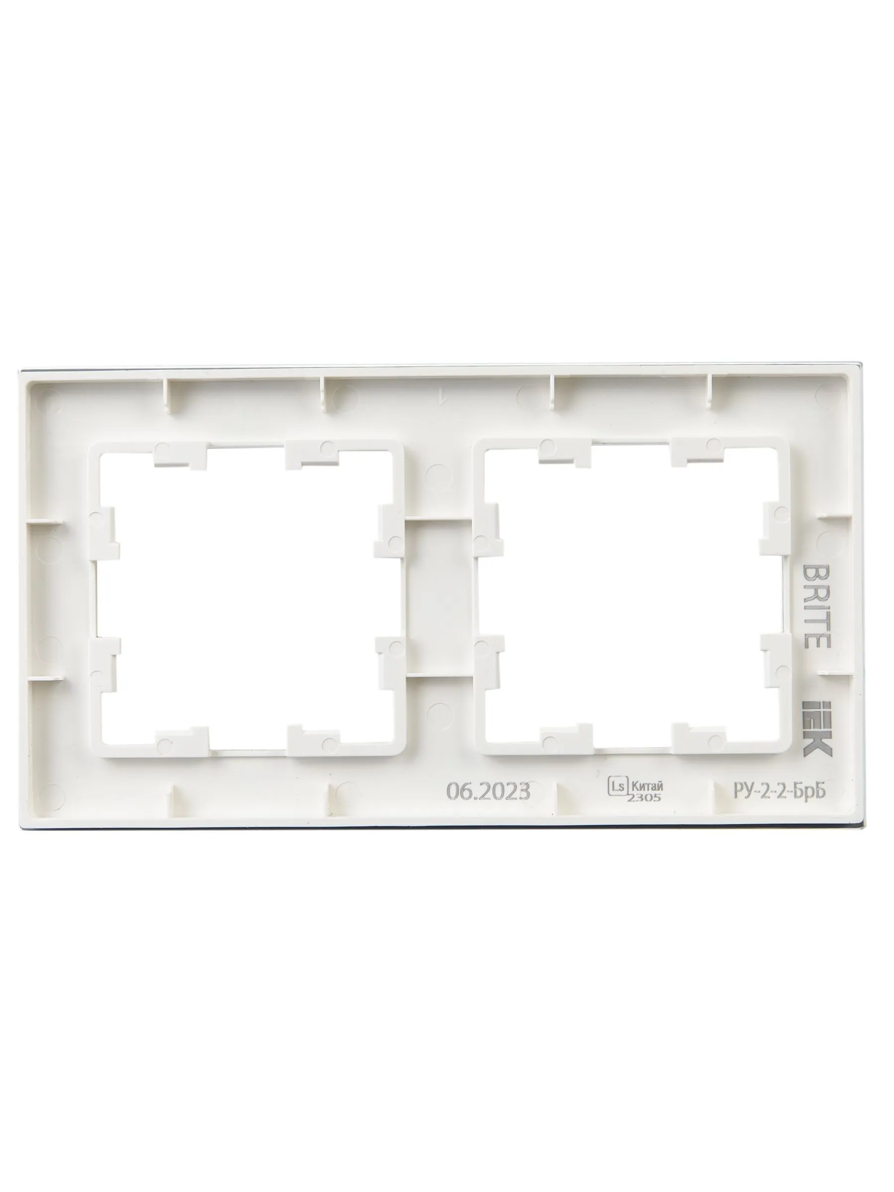 BRITE Рамка 2 -местная РУ-2-2-БрБ стекло белый IEK - Фото 5