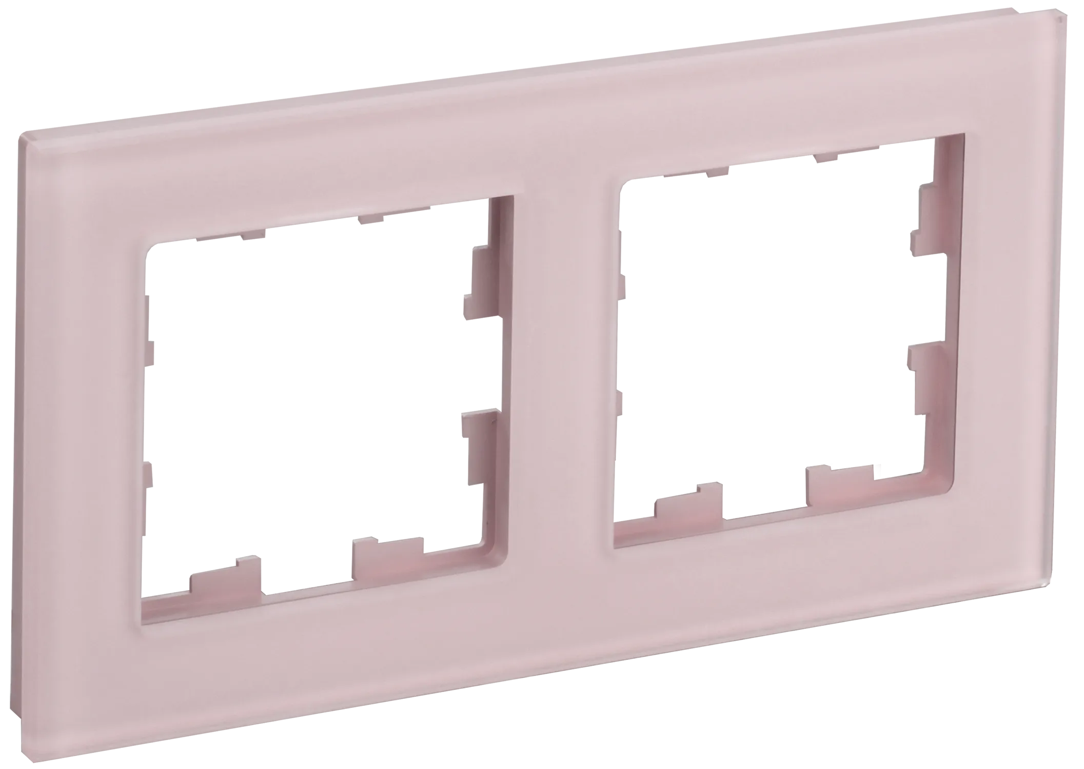 BRITE Рамка 2-местная РУ-2-2-Бр стекло розовый матовый IEK