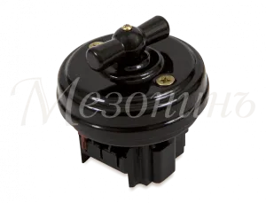 Выключатель ретро фарфоровый поворотный на 4 полож (D70x35, 10А, 250В, IP20, без подъемной рамки GE70401-05k